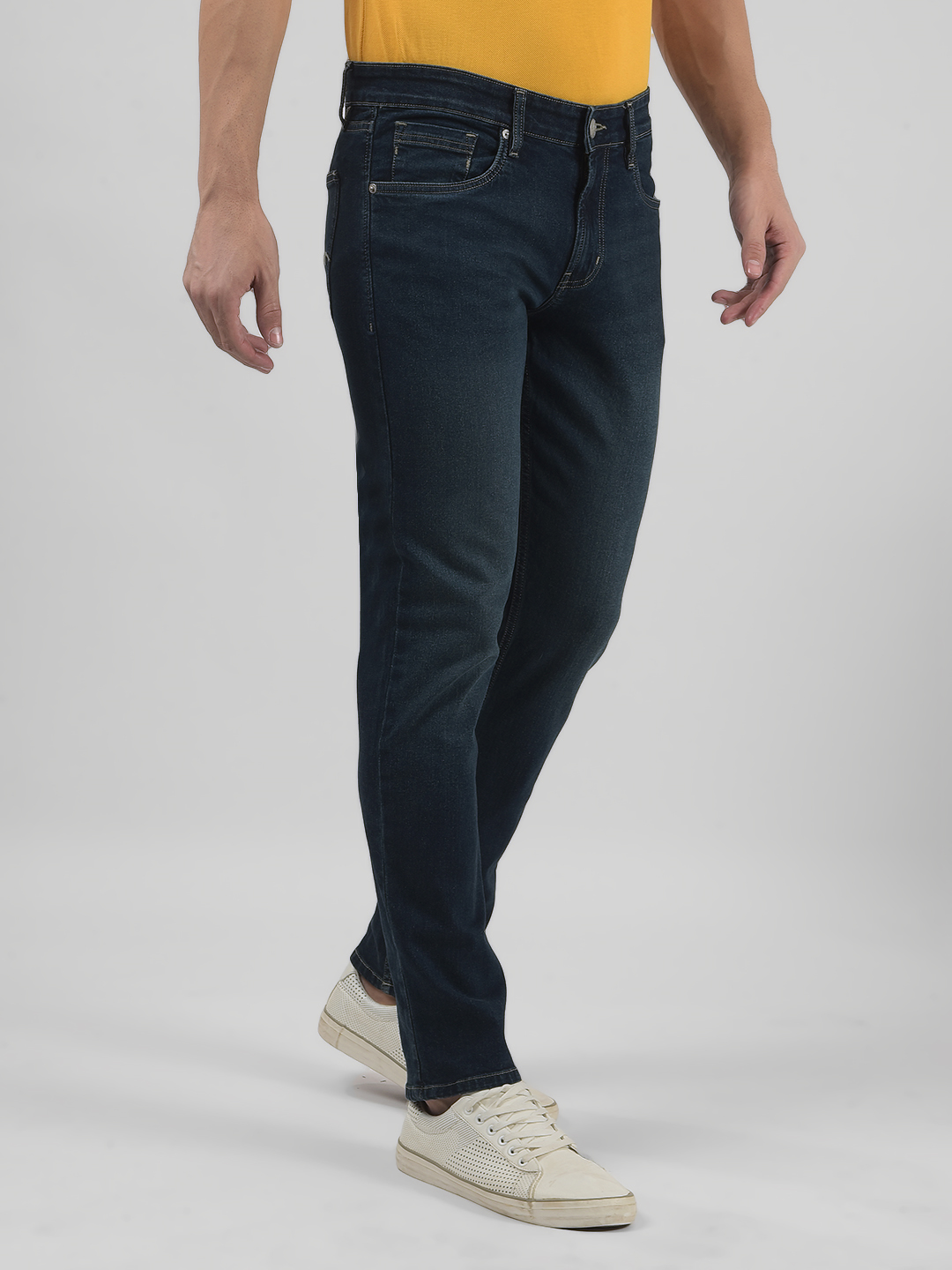 Numero Uno Men Solid Dark Blue Jeans